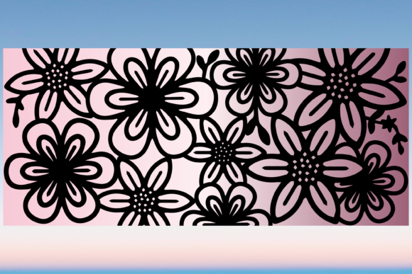 Beautiful Floral Flower Libbey Wrap SVG