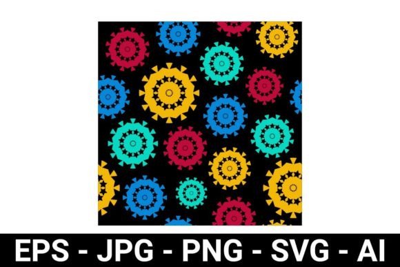 Colorful Circle Star Seamless Pattern