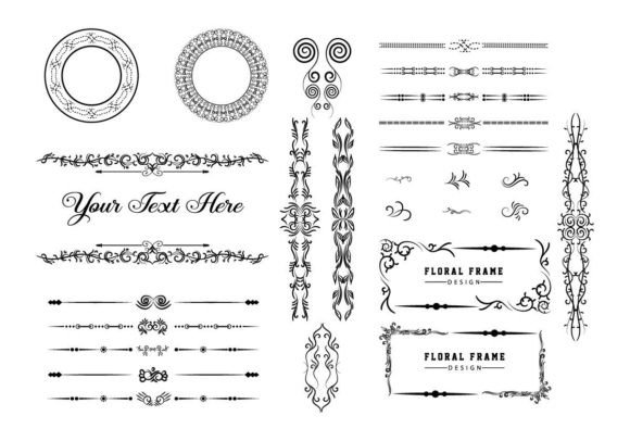 Decoration and Ornaments Elements Floral