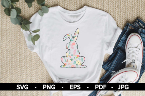 Easter Bunny Floral T-Shirt Design