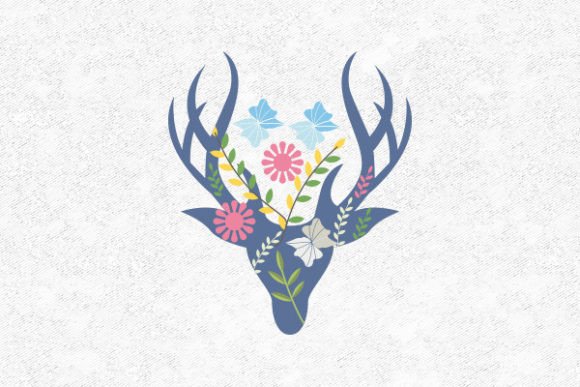 Floral Deer Design SVG
