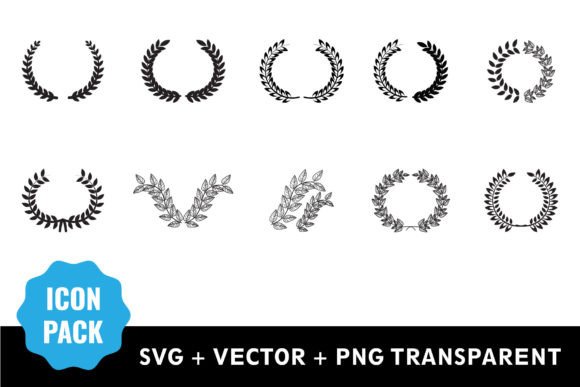 Floral Frame Circle Icon Bundle SVG