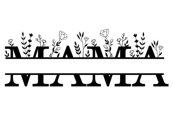 Floral Mama Split Monogram SVG