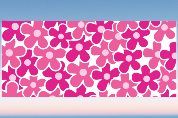 Floral Pink Flower Libbey Glass Wrap SVG