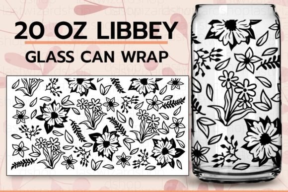 Flower 20oz Libbey Can SVG