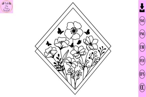 Flowers and Butterfly SVG Flower SVG