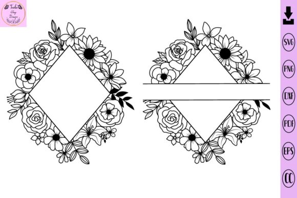 Flowers Freame Svg Flower Svg Monogram