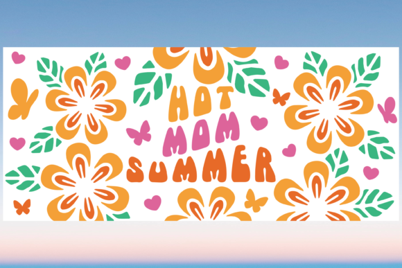 Hot Mom Summer 16oz Libbey Can Wrap SVG