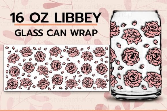 Peonies Floral 16oz Libbey Beer SVG