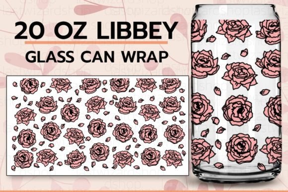 Peonies Floral 20oz Libbey Can SVG