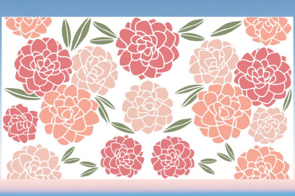 Peony Spring Floral 20oz Libbey Wrap SVG