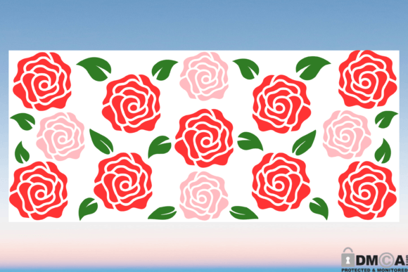 Roses 16oz Libbey Glass Can Wrap SVG