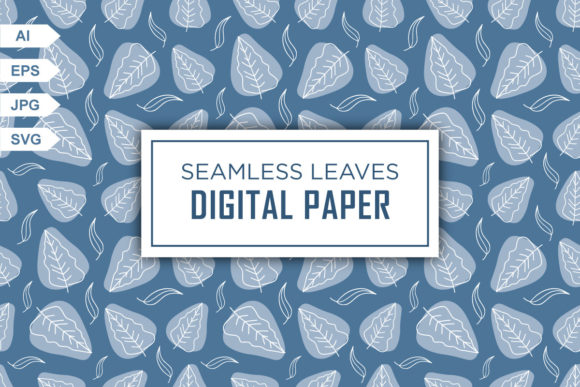 Seamless Floral Leaves Digital Paper