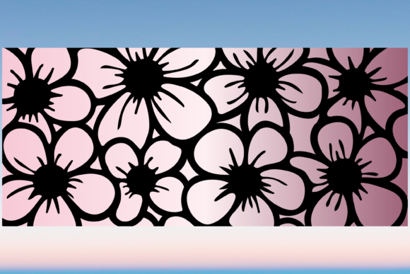 Spring Floral Flower Libbey Wrap SVG