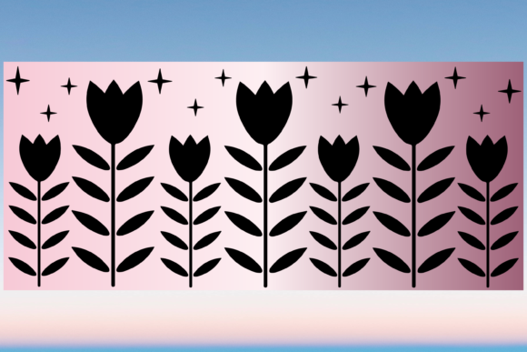 Tulips Floral 16oz Libbey Wrap SVG