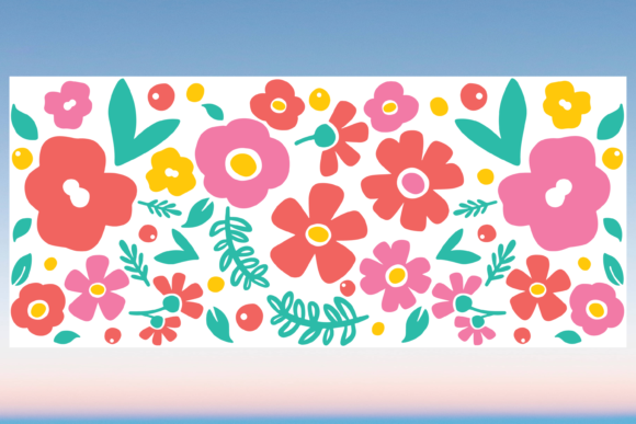 Vintage Flower Floral 16oz Libbey SVG